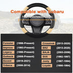 GIANT PANDA Customized Auto Steering Wheel Cover for Subaru Forester, Car Steering Wheel Cover for Subaru Outback and Crosstr
