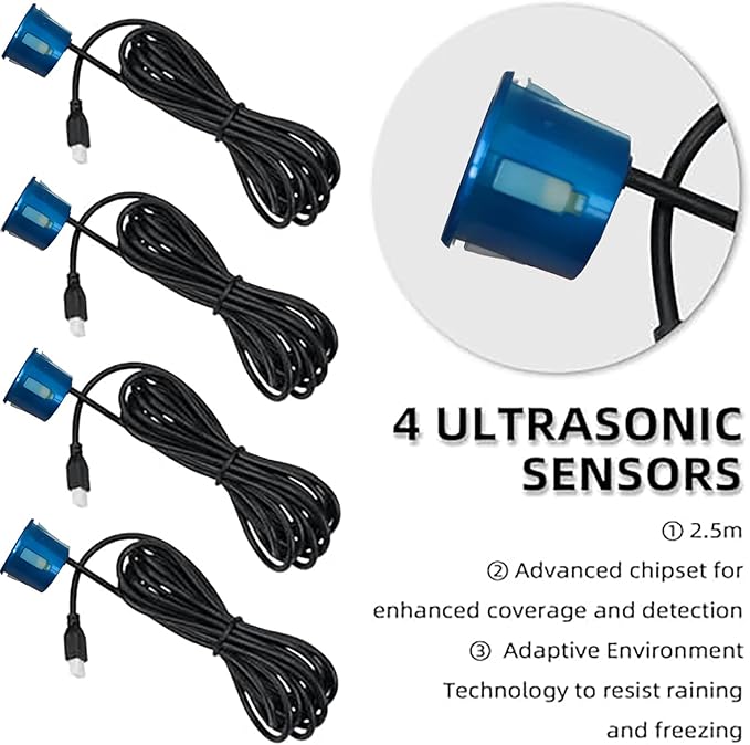 LCD Parking Sensor Kit - Displays Data on Original Screen, Easy Rear Installation, Compatible with All Camera Formats (AHD, C