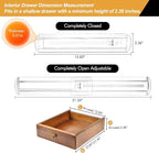 8 Pack Drawer Dividers for Clothes, 2.3" High 13"-21" Adjustable Drawer Dividers Expandable Dresser Drawer Organizer, Clear D