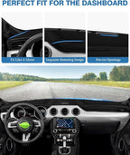 FIILINES Dash Cover for Ford Mustang 2015-2023 (Not Fit Mach-e), Dashboard Mat Mustang Accessories Dash Mat Sunshade Nonslip 