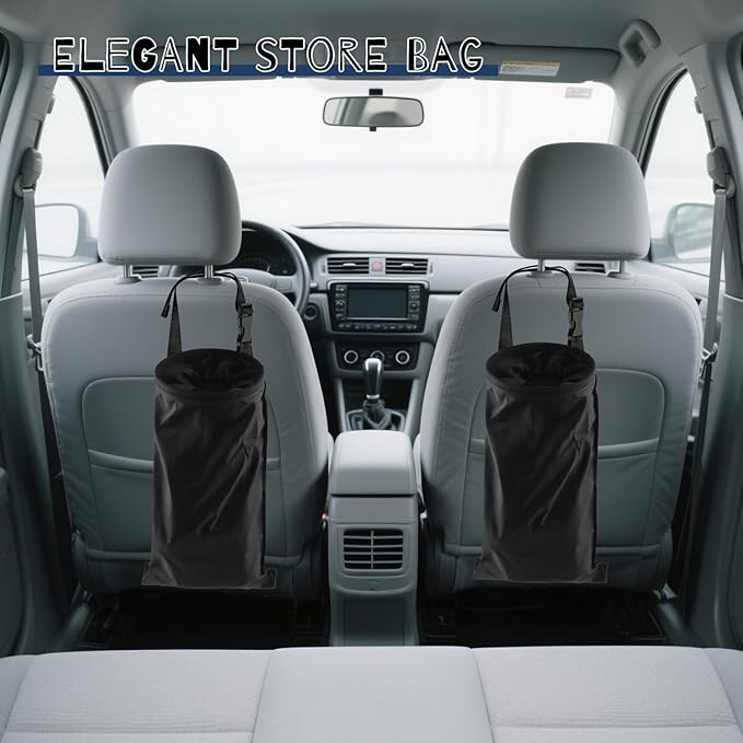 6 Pcs Car Trash Bags Hanging Back Seat Garbage Bag Washable Detachable for Car Outdoor Traveling Home Use