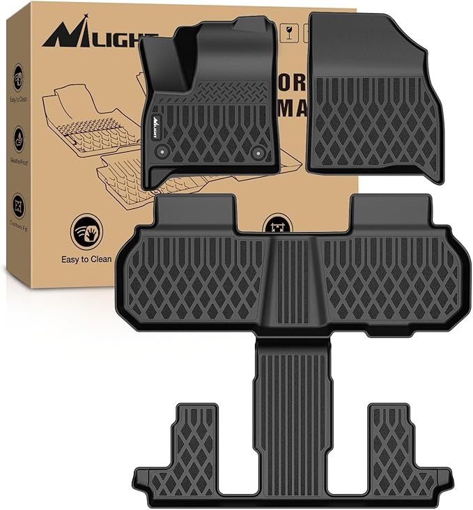 Nilight TPE Floor Mats for Chevy Traverse GMC Acadia 7 Seats 2024-2026 & Buick Enclave 7 Seats 2025 2026 All Weather Custom Fit Heavy Duty Floor Liners