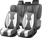 Coverado Car Seat Covers Full Set, Seat Covers for Cars, Front Seat Covers and Back Seat Cover Waterproof Leather Automotive 