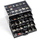 YUFONG Earring Storage Box Organizer, Acrylic Jewelry Storage Box Holder 5 Drawers Transparent Jewelry Display Stand with 120