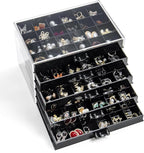 YUFONG Earring Storage Box Organizer, Acrylic Jewelry Storage Box Holder 5 Drawers Transparent Jewelry Display Stand with 120