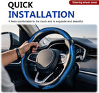3pcs Universal Carbon Fiber Steering Wheel Cover - Anti-Slip & Segmented Design, Universal 99% Durable Steering Wheel Protect