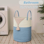 JMvicyroam Large Woven Laundry Basket Hamper,100L Cotton Rope Storage Bin for Blankets,Toys and Clothes,Decorative Tall Nurse