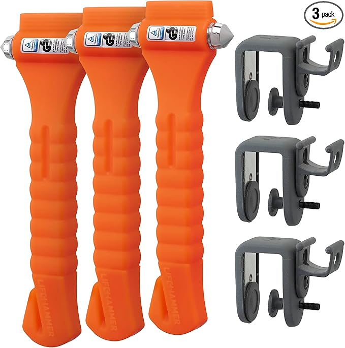 Lifehammer Brand Car Safety Hammer, The Original Emergency Escape and Rescue Tool with Seatbelt Cutter, Made in The Netherlan