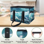 Reusable Grocery Bags Heavy Duty Shopping Bags Foldable Large Tote Bags with Long Handles & Hard Bottom