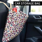 Car Trash Can, Cute Car Trash Bag, Hanging Car Organizer and Storage Bag, Trash Bin for Car Accessories, Vehicle, Travelling, Camping Colorful Heart Leopard