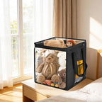 4 Pack Clear Toy Storage Bin with Lids - 12" x 12" Storage Cube Bin Foldable PVC Boxes with Handles, Storage Organizers for T