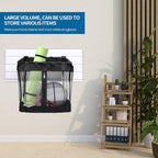 4Pcs Large Slatwall Baskets Mesh Slatwall Baskets with Zipper Mounted Storage Baskets Hanging Slatwall Accessories for Shops 