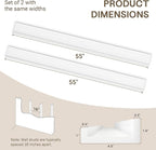 Fun Memories Picture Ledge Shelves Set of 2-55 Inch Shelves with Lip - Large Nursery Bookshelf for Storage - Floating Shelf W