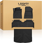 LASFIT Floor Mats & Cargo Mats for KIA NIRO EV 2025 2024 2023 (Not for PHEV), All Weather TPE Custom Fit Floor Liners for Kia NIRO EV 2023-2025 Full Set Car Mats, Black