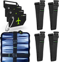 Untethered Ultimate Travel Set: 4 Premium Luggage Straps and 4 Silicone Tags - Secure & Identify Your Bags with Ease (Black +