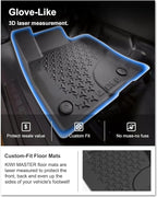 KIWI MASTER Floor Mats for 2021-2026 Ford Bronco Sport, OEM Replacement MP1Z-7813300-AA, Custom Fit All Weather Car Mats, Heavy Duty TPE Floor Liners, Front & Rear 2 Row, Black