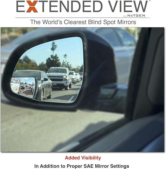 Blind Spot Mirrors- Compatible with BMW X4 Extended View, X4 Series - 2 Piece Set (Left & Right)