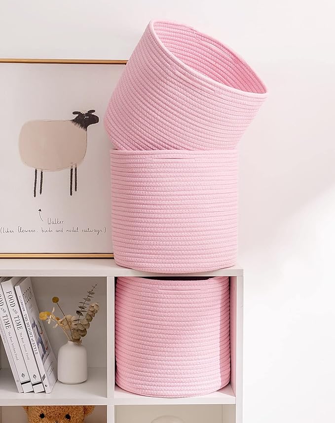 voten Storage Cubes Baskets Bins Organizer 11x11x11'' Fit 12x12''Cube Storage Organizer Bookcases Shelf,Durable Woven Cotton 