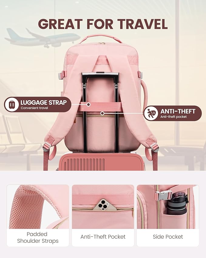 LOVEVOOK Travel Backpack for Women & Men 40L,Airline Approved Carry On Backpack Travel Essentials,TSA Carry on Luggage,Waterp