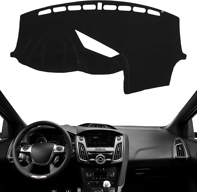 KEYOOG Dashboard Cover Dash Mat Fit for Fo-rd 2018-2013 Focus ST /2018-2016 Focus RS (Only Fit ST or RS Models),Car Dash Boar