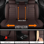Brown Car Seat Covers Full Set, Universal Faux Leather Seat Covers for Cars 5 Seats, Waterproof Leather Car Seat Covers, Comf