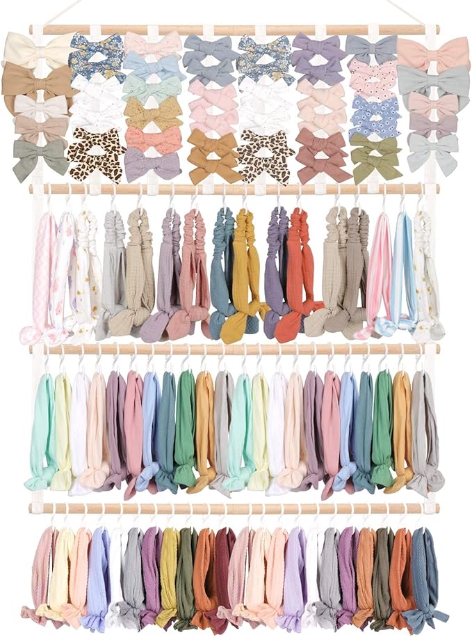 POVETIRE Headband Holder Hair Bows Organizer for Girls,Baby Headbands Hair Accessories Organizer Storage Wall Hanging Decor f