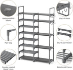 ROJASOP Shoe Rack, Shoe Storage Organizer for Closet Entryway Garage Bedroom, 8 Tier Tall Metal Shoe Shelf for 26-32 Pairs Bo
