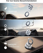 DIMONCOAT 2025 Upgraded 360° Rotation Vacuum Magnetic Phone Holder for Car,for Suction Cup Phone Mount Stand [109+LBS Strongest Suction & Magnetic] Adjustable Swivel Lock, for Your Car/Mirror