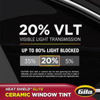 Gila®Heat Shield Elite™ Truck & SUV 20% VLT Automotive Ceramic Window Tint DIY Advanced Heat Control Glare Control 2.5ft x 10ft (30in x 120in)