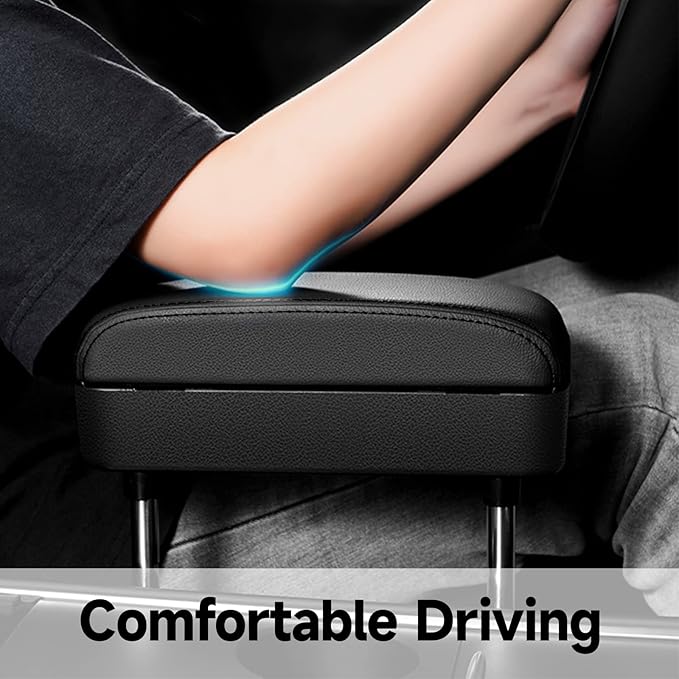 Car Armrest Storage Box, Car Seat Gap Filler Organizer, Car Organizers and Storage, Arm Rest for Car, Forearm Wrist Support Adjustable Armrest for Most Car Models (Black)