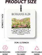 Black Christian Car Air Freshener 4 Pcs, Coquette Black Bow Bible Verse Religious Hanging Air Freshener for Cars Closet Drawe