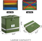 Fireproof File Box with Lock, Document Box Storage Organizer, Suitable for Hanging File Folders in Letter Size, Collapsible F