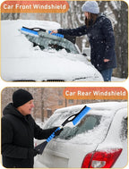 EcoNour 27" Aluminum Snow Brush 4 Pack with Ice Scrapers for Car Windshield and Window | Car Snow Scraper and Brush with Ergonomic Foam Grip Winter Accessories (Orange, Pink, Green, Blue)