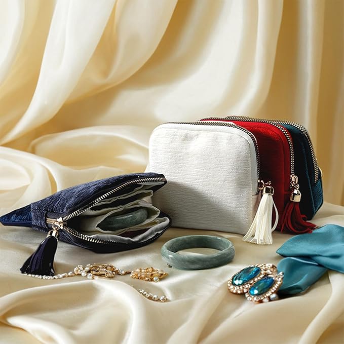 Stratalife Jewelry Travel Case - Small Jewelry Pouch for Bracelets Necklace Bangles Healing Crystal, Portable Earring Ring Or