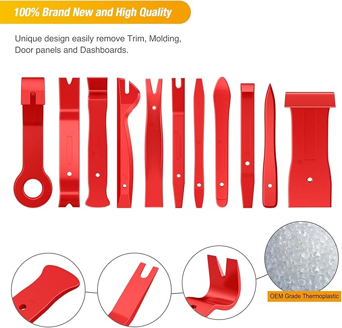 GOOACC 40Pcs Trim Removal Tool,Auto Terminal Removal Key Tool,Auto Clip Pliers Stereo Removal Tools,Car Upholstery Repair Rem