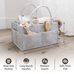 PUTSKA Baby Diaper Caddy Organizer - Nursery Storage Basket for Diaper Station, Baby Basket Shower List and Registry Gift Mus