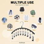 Legging Organizer for Closet, Metal Yoga Pants Hangers 4 Pack w/10 Clips Holds 40 Leggings, Space Saving Hanging Closet Organ