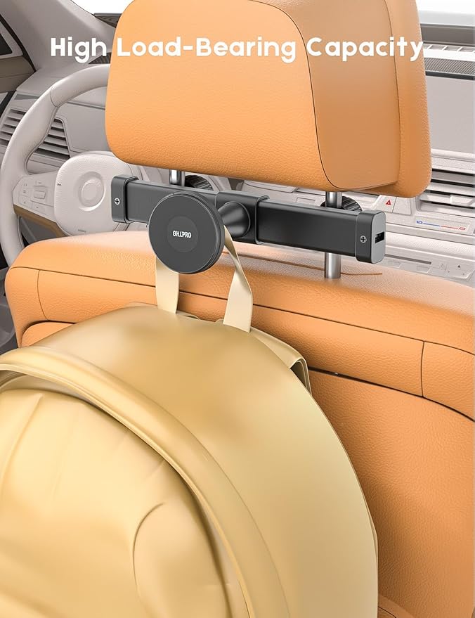 OHLPRO 2-Pack Magnetic Headrest Tablet Holder for Car Back Seat iPad Mount Compatible with Magsafe Phones Tablet iPad Pro Air Mini Galaxy Tab and Devices for Kids, Road Trip Essentials