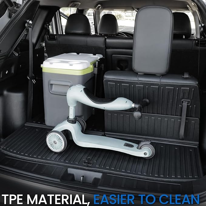 Cargo Liner Backrest Mats for 2022-2025 2026 Mitsubishi Outlander (Not Fit Sport or PHEV), All Weather TPE Cargo Trunk Mat Seat Back Protectors Accessories(Cargo Mat+3rd Row Backrest Mats)