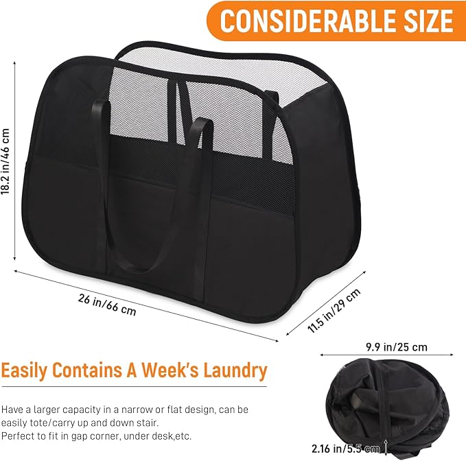 Collapsible Laundry Baskets with Easy Carry Handles, 95L Clothes Hamper for Storage, Foldable Laundry Basket Tear-proof, Larg