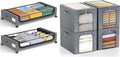GoMaihe Under Bed Storage with Wheel & Clothing Storage Bin with Metal Frame