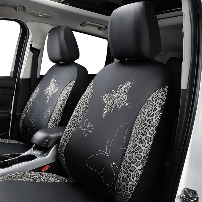 Flying Banner Butterfly car seat Covers ful Set Fashion Universal Lady Woman Female Rear Bench Split Colorized (Full Set - Fa