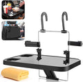 AutoChoice Foldable Car Seat Back Portable Tray for Food Dining Drink and Laptop, Hanging Car Steering Wheel Tray (Black)