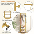 Kaitiemoo Heavy Duty Clothing Rack with Wheels,Modern Garment Rack with 3 Metal Shelves, 71.8Inches Display Rack for Hanging 