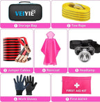 Car Roadside Emergency Kit with Jumper Cables, Car First Aid Kit Emergency Kit for Vehicles, Car Safety Roadside Assistance K