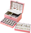 BOOVO Earring Jewelry Box For Women Girl Stud Organizer, 5 Layers Girl Jewelry Organizer Box With Lock Earring Holder Organiz