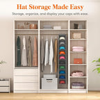 Lifewit Hat Organizer for Baseball Caps, Hat Rack Hanging Storage, Non-Woven Fabric Display Shelf Holds Up to 40 Hats, Cap Ho