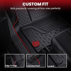 LASFIT Floor Mats for Dodge Ram 1500 2013-2018 & 1500 Classic 2019-2024 Quad Cab Bench Seat(Not for Bucket Seat & Vinyl Flooring), All Weather TPE Custom Fit Car Mats Floor Liners 1st & 2nd Row, Black