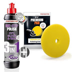 menzerna All-in-One polishing Kit I Car polishing Set with Menzerna One-Step Polish 3in1 (16oz) and 6 Inch Polishing Pad I Moderate Scratch Remover, high Gloss and Wax Kit for All Types of Vehicles