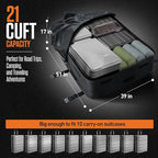 VENTURE 4TH Car Rooftop Cargo Carrier – 21 Cubic Feet Soft-Shell Waterproof Roof Bag with 10 Heavy-Duty Compression & Tie-Down Straps, Anti-Slip Mat & Door Hooks – Fits Cars with or Without Roof Rack
